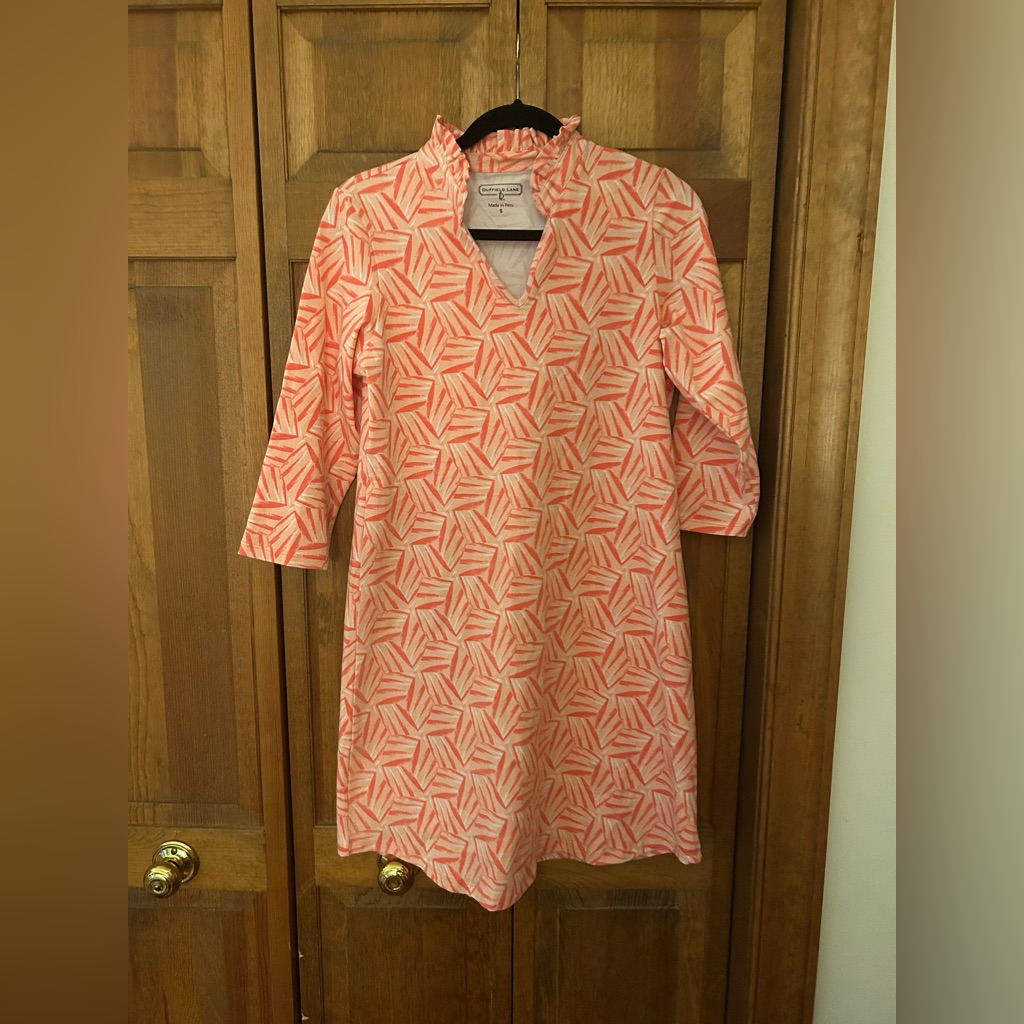 Duffield Lane Women’s Beachy Sz S Pink Lillian Dress In Coral Kaleidoscope